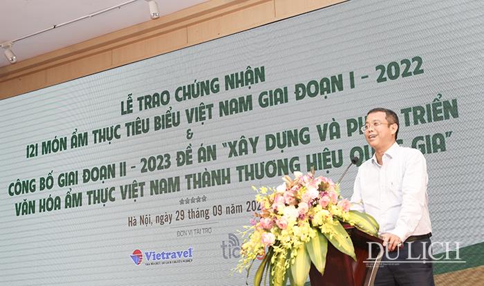 Phó Cục trưởng Cục Du lịch Quốc gia Việt Nam Nguyễn Lê Phúc phát biểu tại buổi lễ